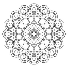 Circular Mandala Emblem for Spiritual and Decorative Uses
