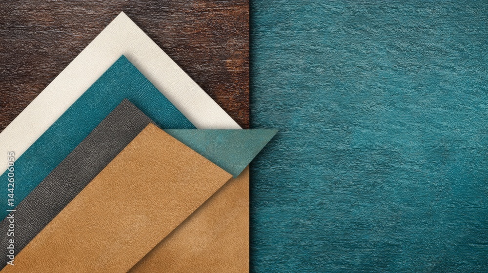 Aufkleber close-up shot of a weathered canvas featuring deep navy, teal, and charcoal tones highlighted by sof