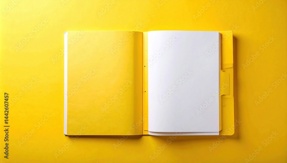 Poster creative workspace setup home office photo of an open notebook minimalist environment top-down view 