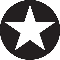 Obraz premium White Star Icon in Black Circle – Bold Vector Silhouette Design