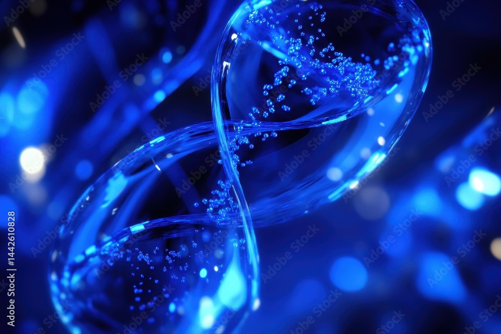 Poster abstract blue fluid shapes with bubbles in dynamic motion design