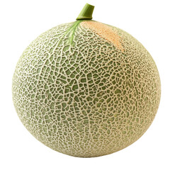 Isolated Cantaloupe On White or transparent Background. Summer Refreshment.