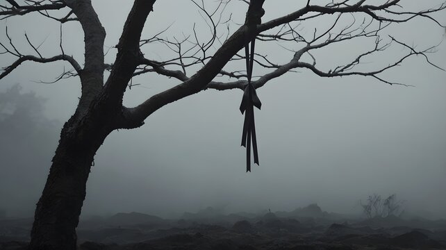 Hanging black ribbon, traurige Stimmung