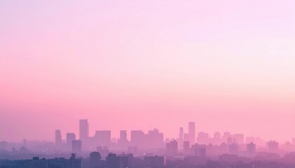 Fototapeta premium Serene sunset over city skyline urban landscape digital photography calm environment distant viewpoint aesthetic beauty for relaxation