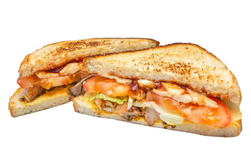 sandwich isolated on a white background. Clipping path included.
