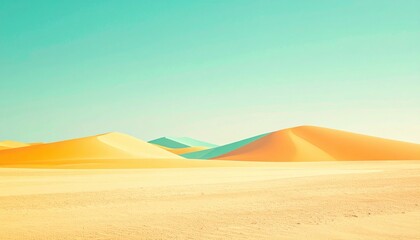Expansive sand dunes desert landscape nature photography vibrant colors wide angle view serene environment for outdoor enthusiasts