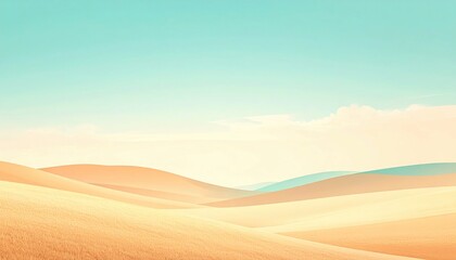 Serene landscape view natural environment soft rolling hills tranquil sky minimalist aesthetic