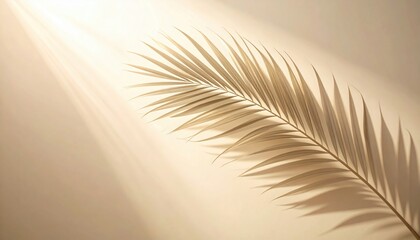 Elegant palm leaf in soft light nature photography minimalist setting artistic perspective serenity concept