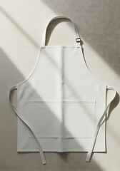 Blank white apron mockup design template kitchen cooking chef uniform restaurant apparel textile branding identity canvas