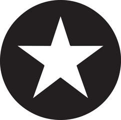 White Star Icon in Black Circle – Bold Vector Silhouette Design