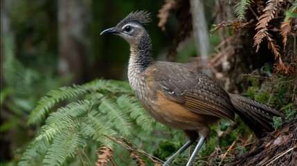 Albert's Lyrebird in Lush Rainforest Habitat