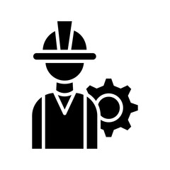 project workers icon white on background
