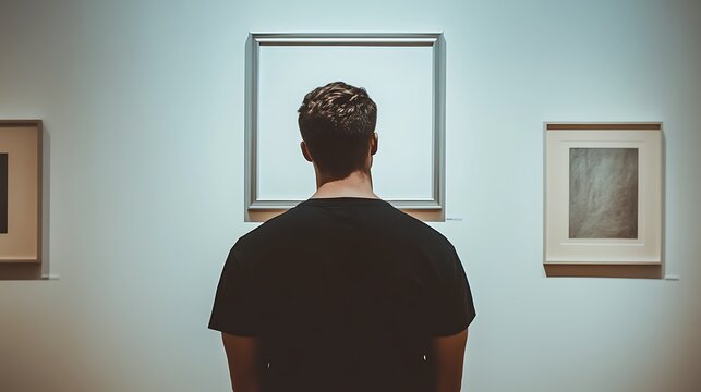 Man gazing at art