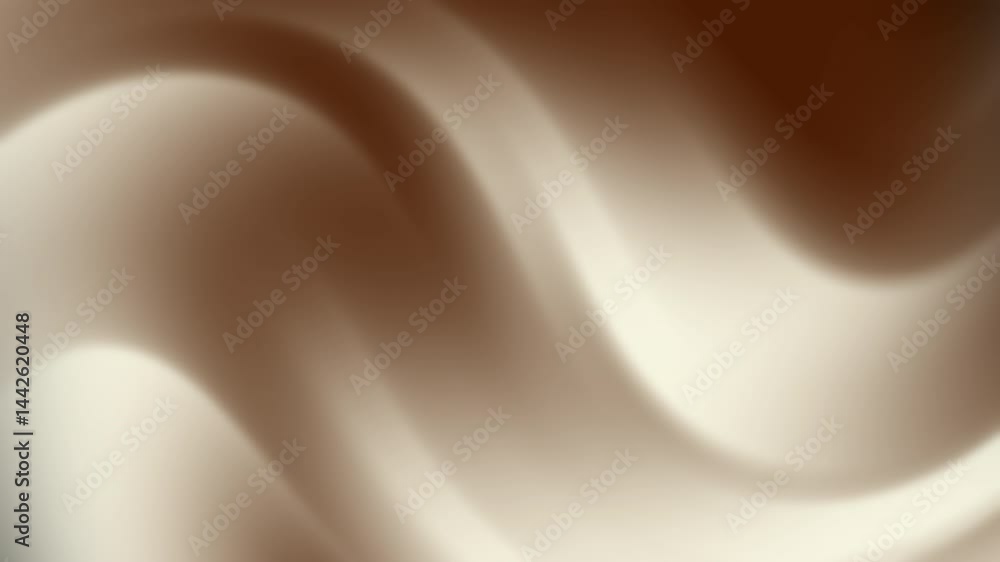 Poster smooth brown abstract waves blend in a soft, flowing gradient background with a calming, minimalist 