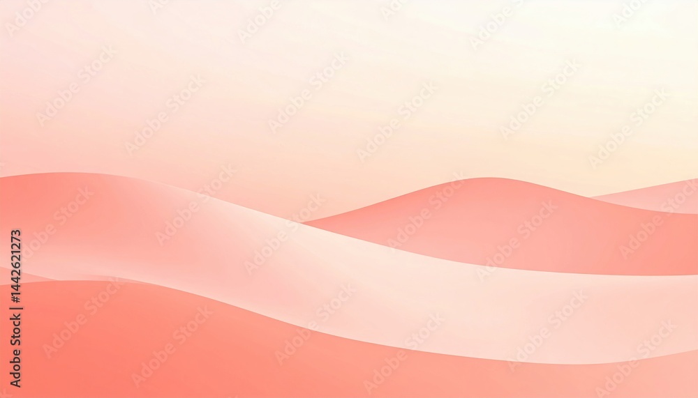Poster swaying lines of soft coral hues abstract art display digital design minimalist environment aerial v