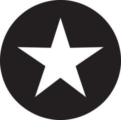 White Star Icon in Black Circle &ndash; Bold Vector Silhouette Design