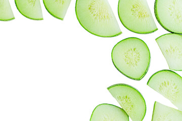 Isolated Cantaloupe Melon Slices Pattern