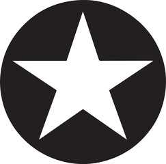 White Star Icon in Black Circle &ndash; Bold Vector Silhouette Design