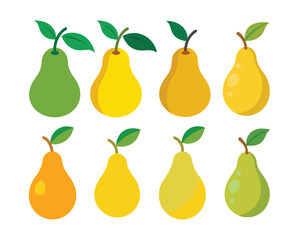 Pear vector illustration with simple style, isolated fresh fruit clipart
