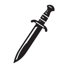 Elegant Dagger silhouette, a fine balance of beauty and danger – Dagger illustration – Minimalist Dagger vector – Weapon silhouette

