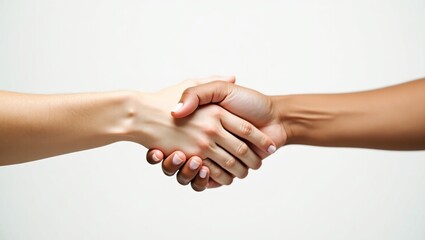 handshake between two men and women