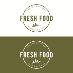 Retro vintage organic food and drink template logo elements.Logo for business, restaurant, stamp, badge.