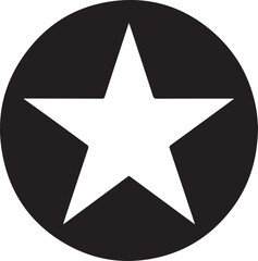 White Star Icon in Black Circle &ndash; Bold Vector Silhouette Design