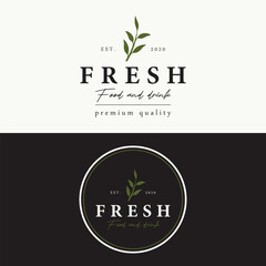 Retro vintage organic food and drink template logo elements.Logo for business, restaurant, stamp, badge.
