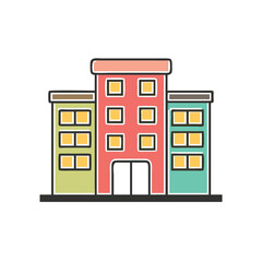 apartment office building on white background for web and graphic design