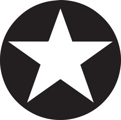 White Star Icon in Black Circle – Bold Vector Silhouette Design