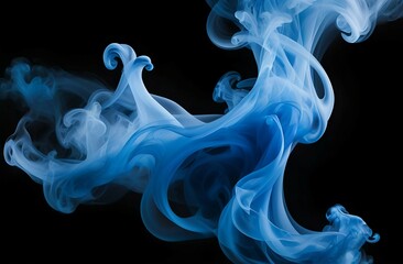 Fototapeta premium Vivid blue smoke cloud isolated on background