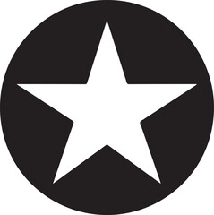 White Star Icon in Black Circle – Bold Vector Silhouette Design