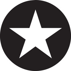 White Star Icon in Black Circle – Bold Vector Silhouette Design