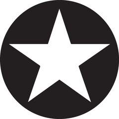 White Star Icon in Black Circle – Bold Vector Silhouette Design