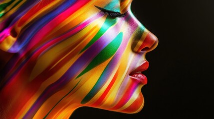 Vibrant spectrum portrait, a celebration of color and artistic expression