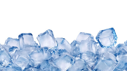 Obraz premium Pile Of Refreshing Ice Cubes On Transparent Background Fresh And Clean