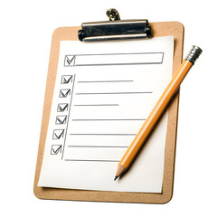 Checklist clipboard with pencil ready for task planning and organization