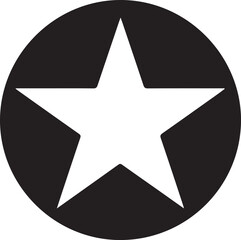 White Star Icon in Black Circle – Bold Vector Silhouette Design