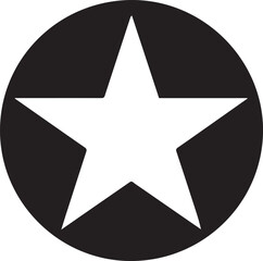 White Star Icon in Black Circle – Bold Vector Silhouette Design