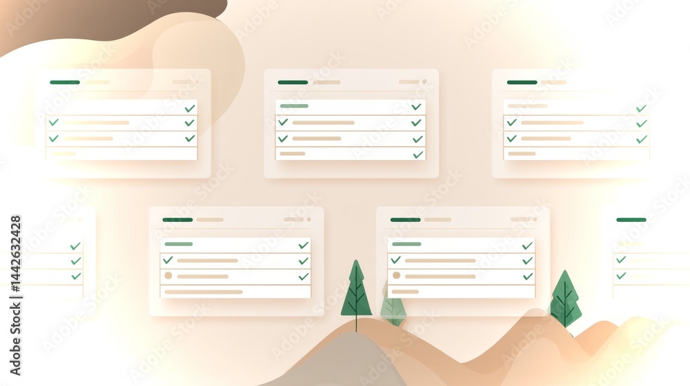 Aufkleber minimal ui grid design with soft sand tones for a creative background and eco-focused concept