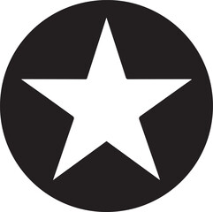 White Star Icon in Black Circle &ndash; Bold Vector Silhouette Design