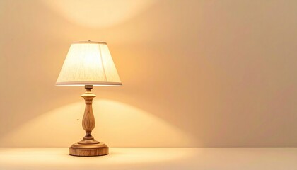 Elegant table lamp illuminates cozy room home interior lighting minimalistic design warm ambiance