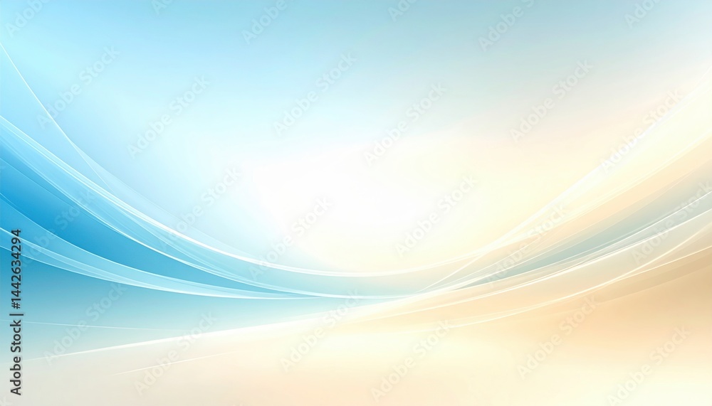 Poster dynamic abstract blue and beige waves digital background graphic design calm environment artistic vi