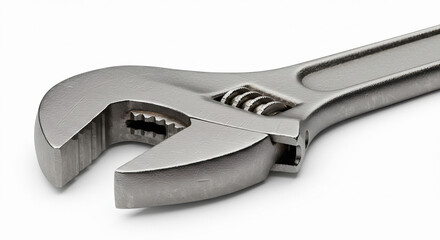 Obraz premium Large Adjustable Wrench on White Background