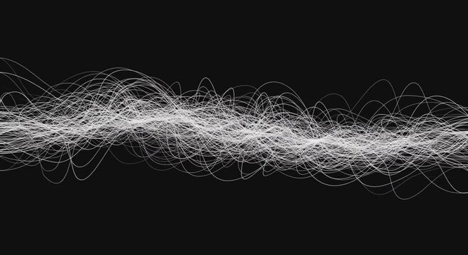abstract white scribble tangled lines animation