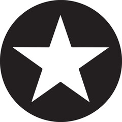 White Star Icon in Black Circle &ndash; Bold Vector Silhouette Design
