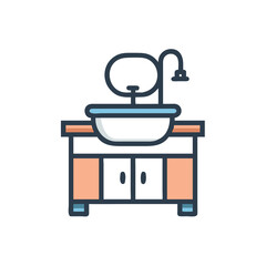 bathroom sink vanity on white background for web and graphic design