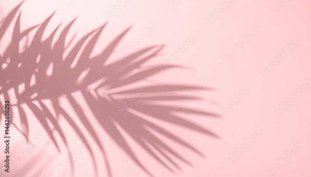 Poster captivating palm tree shadows studio setting artistic photography soft pink background close-up view