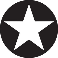 White Star Icon in Black Circle &ndash; Bold Vector Silhouette Design