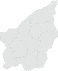 Vector map of San Marino with clearly defined regions and country outline. Grey color scheme with dark contours. Suitable for educational, infographic, and professional use.

